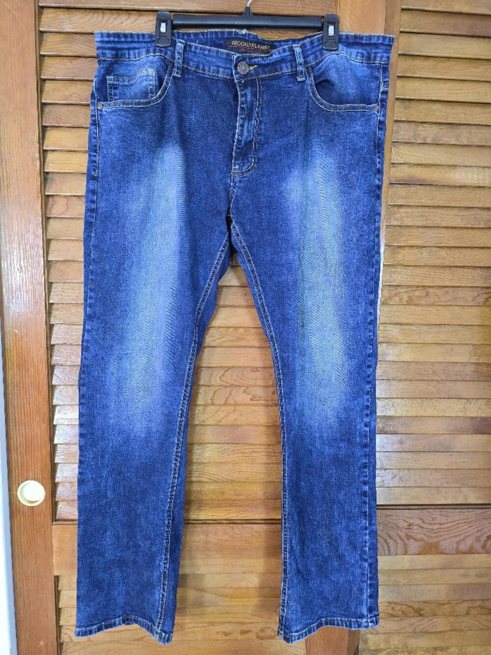 Brooklyn Laundry Jeans Mens 36x32 Blue Straight Leg Stretch Denim 5 Pocket